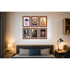 Pack Of 6 Laminated A4 Wall Posters | Spiritual, Motivational & Inspirational Designs | 250 GSM Photo Paper | Water-Resistant | Double-Sided Tape (F39317)