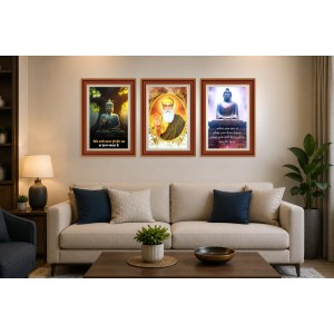 Pack Of 6 Laminated A4 Wall Posters | Spiritual, Motivational & Inspirational Designs | 250 GSM Photo Paper | Water-Resistant | Double-Sided Tape (F39290)