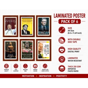 Pack Of 6 Laminated A4 Wall Posters | Spiritual, Motivational & Inspirational Designs | 250 GSM Photo Paper | Water-Resistant | Double-Sided Tape (F39368) Pack Of 6 Laminated A4 Wall Posters | Spiritual, Motivational & Inspirational Designs | 250 GSM Photo Paper | Water-Resistant | Double-Sided Tape (F39368)