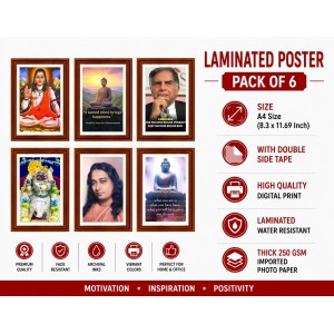 Pack Of 6 Laminated A4 Wall Posters | Spiritual, Motivational & Inspirational Designs | 250 GSM Photo Paper | Water-Resistant | Double-Sided Tape (F38991) Pack Of 6 Laminated A4 Wall Posters | Spiritual, Motivational & Inspirational Designs | 250 GSM Photo Paper | Water-Resistant | Double-Sided Tape (F38991)