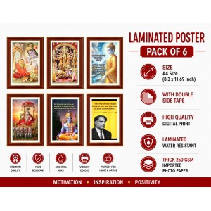 Pack Of 6 Laminated A4 Wall Posters | Spiritual, Motivational & Inspirational Designs | 250 GSM Photo Paper | Water-Resistant | Double-Sided Tape (F39394) Pack Of 6 Laminated A4 Wall Posters | Spiritual, Motivational & Inspirational Designs | 250 GSM Photo Paper | Water-Resistant | Double-Sided Tape (F39394)