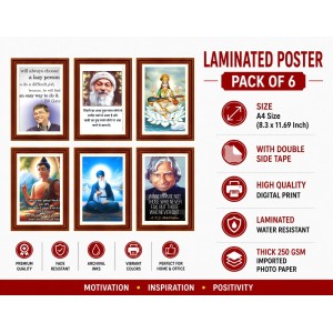 Pack Of 6 Laminated A4 Wall Posters | Spiritual, Motivational & Inspirational Designs | 250 GSM Photo Paper | Water-Resistant | Double-Sided Tape (F39085) Pack Of 6 Laminated A4 Wall Posters | Spiritual, Motivational & Inspirational Designs | 250 GSM Photo Paper | Water-Resistant | Double-Sided Tape (F39085)