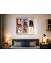 Pack Of 6 Laminated A4 Wall Posters | Spiritual, Motivational & Inspirational Designs | 250 GSM Photo Paper | Water-Resistant | Double-Sided Tape (F38984)