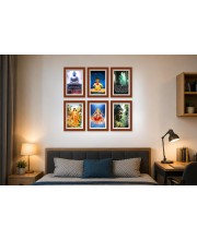 Pack Of 6 Laminated A4 Wall Posters | Spiritual, Motivational & Inspirational Designs | 250 GSM Photo Paper | Water-Resistant | Double-Sided Tape (F39423)