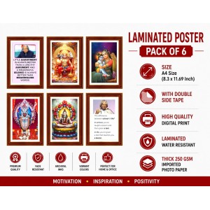 Pack Of 6 Laminated A4 Wall Posters | Spiritual, Motivational & Inspirational Designs | 250 GSM Photo Paper | Water-Resistant | Double-Sided Tape (F39121) Pack Of 6 Laminated A4 Wall Posters | Spiritual, Motivational & Inspirational Designs | 250 GSM Photo Paper | Water-Resistant | Double-Sided Tape (F39121)