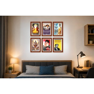 Pack Of 6 Laminated A4 Wall Posters | Spiritual, Motivational & Inspirational Designs | 250 GSM Photo Paper | Water-Resistant | Double-Sided Tape (F39037)