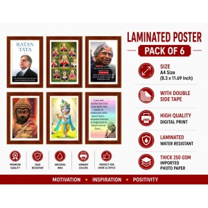 Pack Of 6 Laminated A4 Wall Posters | Spiritual, Motivational & Inspirational Designs | 250 GSM Photo Paper | Water-Resistant | Double-Sided Tape (F38985) Pack Of 6 Laminated A4 Wall Posters | Spiritual, Motivational & Inspirational Designs | 250 GSM Photo Paper | Water-Resistant | Double-Sided Tape (F38985)