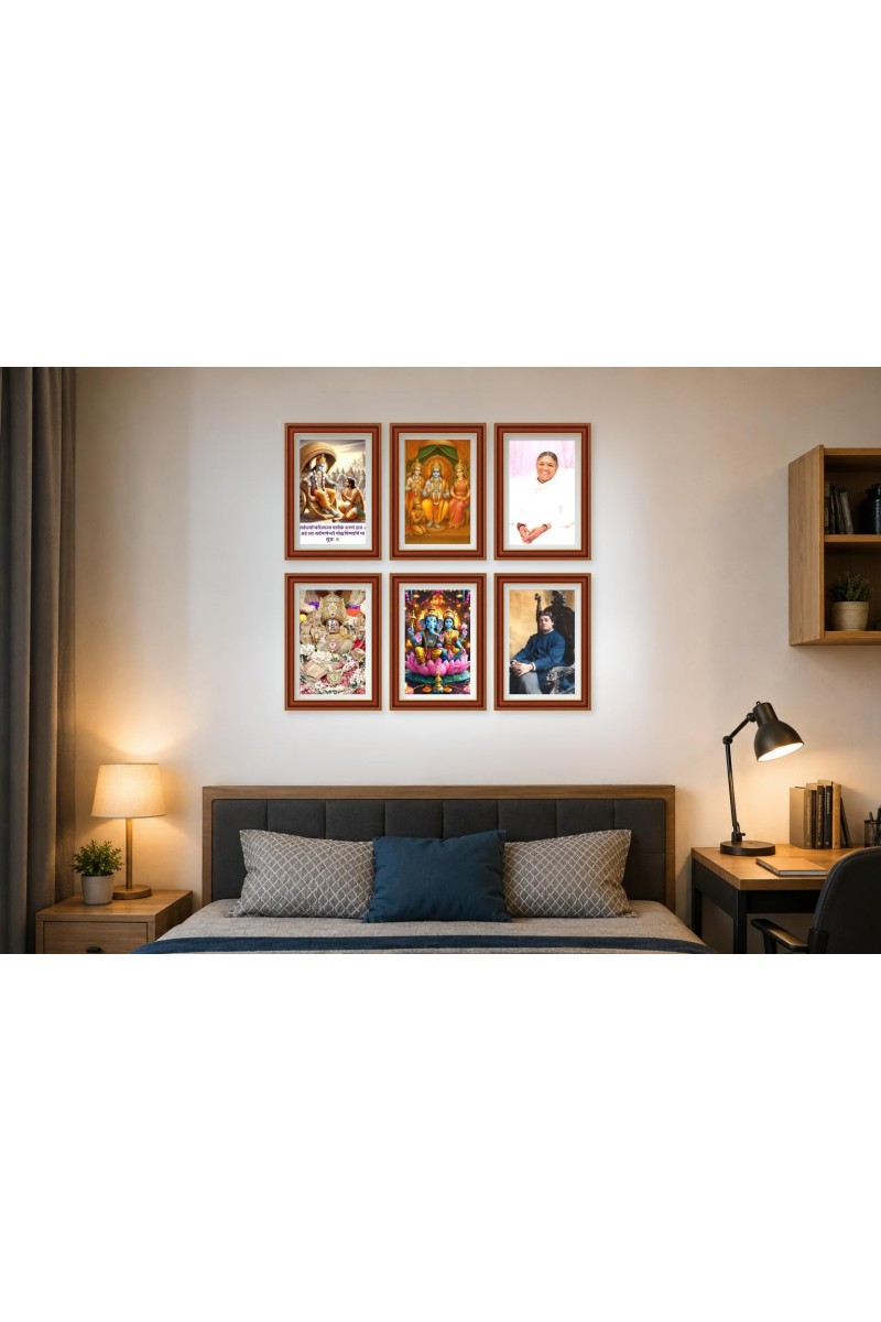 Pack Of 6 Laminated A4 Wall Posters | Spiritual, Motivational & Inspirational Designs | 250 GSM Photo Paper | Water-Resistant | Double-Sided Tape (F39434)