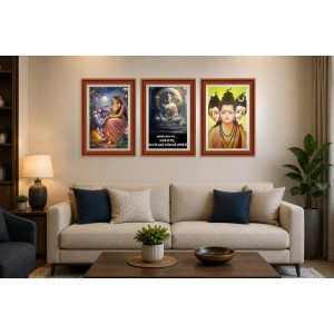 Pack Of 6 Laminated A4 Wall Posters | Spiritual, Motivational & Inspirational Designs | 250 GSM Photo Paper | Water-Resistant | Double-Sided Tape (F39301)