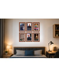 Pack Of 6 Laminated A4 Wall Posters | Spiritual, Motivational & Inspirational Designs | 250 GSM Photo Paper | Water-Resistant | Double-Sided Tape (F39282)