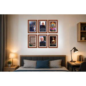 Pack Of 6 Laminated A4 Wall Posters | Spiritual, Motivational & Inspirational Designs | 250 GSM Photo Paper | Water-Resistant | Double-Sided Tape (F39282)