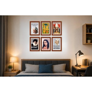 Pack Of 6 Laminated A4 Wall Posters | Spiritual, Motivational & Inspirational Designs | 250 GSM Photo Paper | Water-Resistant | Double-Sided Tape (F39003)