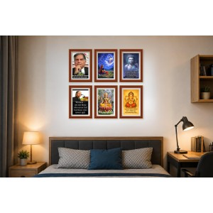 Pack Of 6 Laminated A4 Wall Posters | Spiritual, Motivational & Inspirational Designs | 250 GSM Photo Paper | Water-Resistant | Double-Sided Tape (F39019)