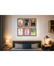 Pack Of 6 Laminated A4 Wall Posters | Spiritual, Motivational & Inspirational Designs | 250 GSM Photo Paper | Water-Resistant | Double-Sided Tape (F39350)