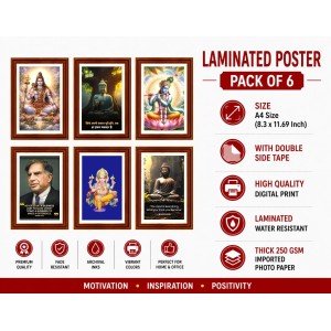 Pack Of 6 Laminated A4 Wall Posters | Spiritual, Motivational & Inspirational Designs | 250 GSM Photo Paper | Water-Resistant | Double-Sided Tape (F39048) Pack Of 6 Laminated A4 Wall Posters | Spiritual, Motivational & Inspirational Designs | 250 GSM Photo Paper | Water-Resistant | Double-Sided Tape (F39048)