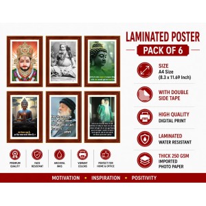 Pack Of 6 Laminated A4 Wall Posters | Spiritual, Motivational & Inspirational Designs | 250 GSM Photo Paper | Water-Resistant | Double-Sided Tape (F38987) Pack Of 6 Laminated A4 Wall Posters | Spiritual, Motivational & Inspirational Designs | 250 GSM Photo Paper | Water-Resistant | Double-Sided Tape (F38987)