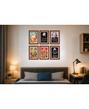 Pack Of 6 Laminated A4 Wall Posters | Spiritual, Motivational & Inspirational Designs | 250 GSM Photo Paper | Water-Resistant | Double-Sided Tape (F39202)