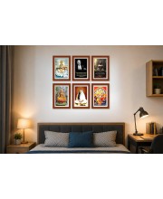 Pack Of 6 Laminated A4 Wall Posters | Spiritual, Motivational & Inspirational Designs | 250 GSM Photo Paper | Water-Resistant | Double-Sided Tape (F39315)