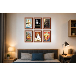 Pack Of 6 Laminated A4 Wall Posters | Spiritual, Motivational & Inspirational Designs | 250 GSM Photo Paper | Water-Resistant | Double-Sided Tape (F39315)