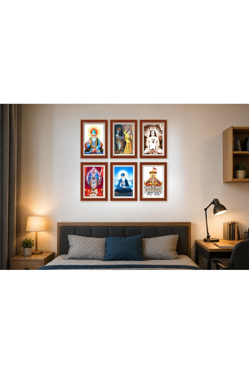 Pack Of 6 Laminated A4 Wall Posters | Spiritual, Motivational & Inspirational Designs | 250 GSM Photo Paper | Water-Resistant | Double-Sided Tape (F38945)
