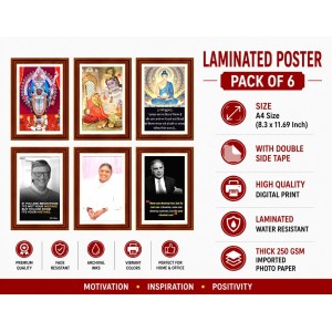 Pack Of 6 Laminated A4 Wall Posters | Spiritual, Motivational & Inspirational Designs | 250 GSM Photo Paper | Water-Resistant | Double-Sided Tape (F39238) Pack Of 6 Laminated A4 Wall Posters | Spiritual, Motivational & Inspirational Designs | 250 GSM Photo Paper | Water-Resistant | Double-Sided Tape (F39238)