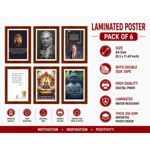 Pack Of 6 Laminated A4 Wall Posters | Spiritual, Motivational & Inspirational Designs | 250 GSM Photo Paper | Water-Resistant | Double-Sided Tape (F39174) Pack Of 6 Laminated A4 Wall Posters | Spiritual, Motivational & Inspirational Designs | 250 GSM Photo Paper | Water-Resistant | Double-Sided Tape (F39174)