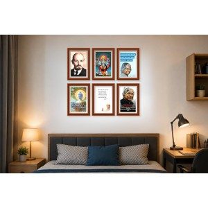 Pack Of 6 Laminated A4 Wall Posters | Spiritual, Motivational & Inspirational Designs | 250 GSM Photo Paper | Water-Resistant | Double-Sided Tape (F39307)