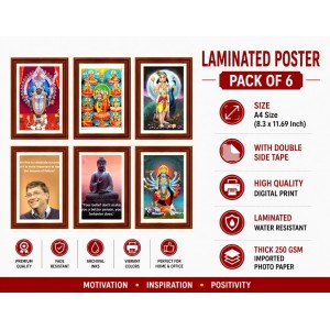 Pack Of 6 Laminated A4 Wall Posters | Spiritual, Motivational & Inspirational Designs | 250 GSM Photo Paper | Water-Resistant | Double-Sided Tape (F39273) Pack Of 6 Laminated A4 Wall Posters | Spiritual, Motivational & Inspirational Designs | 250 GSM Photo Paper | Water-Resistant | Double-Sided Tape (F39273)
