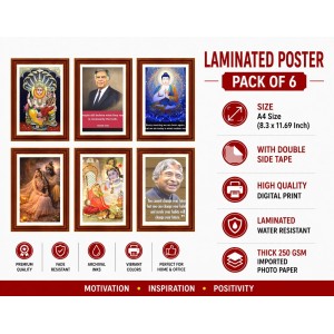 Pack Of 6 Laminated A4 Wall Posters | Spiritual, Motivational & Inspirational Designs | 250 GSM Photo Paper | Water-Resistant | Double-Sided Tape (F39120) Pack Of 6 Laminated A4 Wall Posters | Spiritual, Motivational & Inspirational Designs | 250 GSM Photo Paper | Water-Resistant | Double-Sided Tape (F39120)