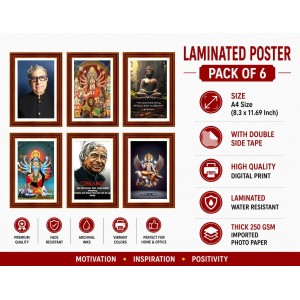 Pack Of 6 Laminated A4 Wall Posters | Spiritual, Motivational & Inspirational Designs | 250 GSM Photo Paper | Water-Resistant | Double-Sided Tape (F39112) Pack Of 6 Laminated A4 Wall Posters | Spiritual, Motivational & Inspirational Designs | 250 GSM Photo Paper | Water-Resistant | Double-Sided Tape (F39112)