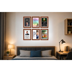Pack Of 6 Laminated A4 Wall Posters | Spiritual, Motivational & Inspirational Designs | 250 GSM Photo Paper | Water-Resistant | Double-Sided Tape (F39040)