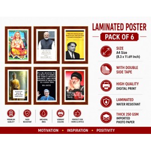 Pack Of 6 Laminated A4 Wall Posters | Spiritual, Motivational & Inspirational Designs | 250 GSM Photo Paper | Water-Resistant | Double-Sided Tape (F39428) Pack Of 6 Laminated A4 Wall Posters | Spiritual, Motivational & Inspirational Designs | 250 GSM Photo Paper | Water-Resistant | Double-Sided Tape (F39428)