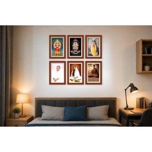 Pack Of 6 Laminated A4 Wall Posters | Spiritual, Motivational & Inspirational Designs | 250 GSM Photo Paper | Water-Resistant | Double-Sided Tape (F38989)