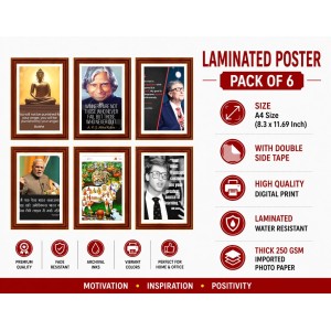 Pack Of 6 Laminated A4 Wall Posters | Spiritual, Motivational & Inspirational Designs | 250 GSM Photo Paper | Water-Resistant | Double-Sided Tape (F38992) Pack Of 6 Laminated A4 Wall Posters | Spiritual, Motivational & Inspirational Designs | 250 GSM Photo Paper | Water-Resistant | Double-Sided Tape (F38992)