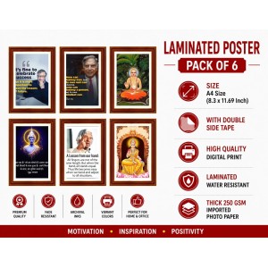 Pack Of 6 Laminated A4 Wall Posters | Spiritual, Motivational & Inspirational Designs | 250 GSM Photo Paper | Water-Resistant | Double-Sided Tape (F39104) Pack Of 6 Laminated A4 Wall Posters | Spiritual, Motivational & Inspirational Designs | 250 GSM Photo Paper | Water-Resistant | Double-Sided Tape (F39104)