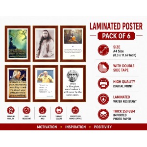 Pack Of 6 Laminated A4 Wall Posters | Spiritual, Motivational & Inspirational Designs | 250 GSM Photo Paper | Water-Resistant | Double-Sided Tape (F38978)