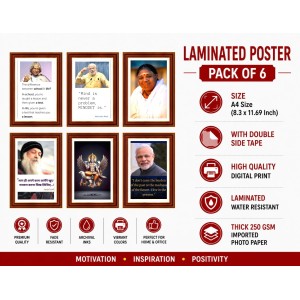 Pack Of 6 Laminated A4 Wall Posters | Spiritual, Motivational & Inspirational Designs | 250 GSM Photo Paper | Water-Resistant | Double-Sided Tape (F39142) Pack Of 6 Laminated A4 Wall Posters | Spiritual, Motivational & Inspirational Designs | 250 GSM Photo Paper | Water-Resistant | Double-Sided Tape (F39142)