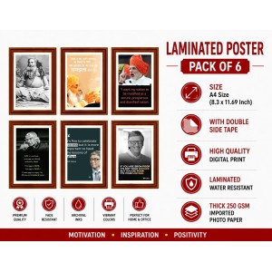 Pack Of 6 Laminated A4 Wall Posters | Spiritual, Motivational & Inspirational Designs | 250 GSM Photo Paper | Water-Resistant | Double-Sided Tape (F39207) Pack Of 6 Laminated A4 Wall Posters | Spiritual, Motivational & Inspirational Designs | 250 GSM Photo Paper | Water-Resistant | Double-Sided Tape (F39207)