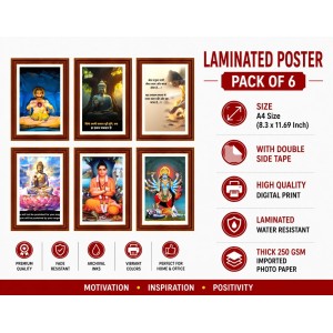 Pack Of 6 Laminated A4 Wall Posters | Spiritual, Motivational & Inspirational Designs | 250 GSM Photo Paper | Water-Resistant | Double-Sided Tape (F39073) Pack Of 6 Laminated A4 Wall Posters | Spiritual, Motivational & Inspirational Designs | 250 GSM Photo Paper | Water-Resistant | Double-Sided Tape (F39073)
