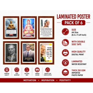 Pack Of 6 Laminated A4 Wall Posters | Spiritual, Motivational & Inspirational Designs | 250 GSM Photo Paper | Water-Resistant | Double-Sided Tape (F39196) Pack Of 6 Laminated A4 Wall Posters | Spiritual, Motivational & Inspirational Designs | 250 GSM Photo Paper | Water-Resistant | Double-Sided Tape (F39196)