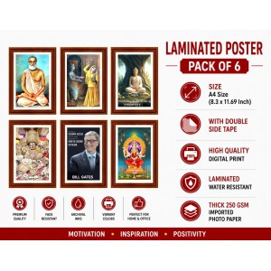 Pack Of 6 Laminated A4 Wall Posters | Spiritual, Motivational & Inspirational Designs | 250 GSM Photo Paper | Water-Resistant | Double-Sided Tape (F39061) Pack Of 6 Laminated A4 Wall Posters | Spiritual, Motivational & Inspirational Designs | 250 GSM Photo Paper | Water-Resistant | Double-Sided Tape (F39061)