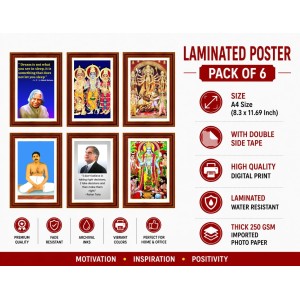 Pack Of 6 Laminated A4 Wall Posters | Spiritual, Motivational & Inspirational Designs | 250 GSM Photo Paper | Water-Resistant | Double-Sided Tape (F39361) Pack Of 6 Laminated A4 Wall Posters | Spiritual, Motivational & Inspirational Designs | 250 GSM Photo Paper | Water-Resistant | Double-Sided Tape (F39361)