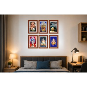 Pack Of 6 Laminated A4 Wall Posters | Spiritual, Motivational & Inspirational Designs | 250 GSM Photo Paper | Water-Resistant | Double-Sided Tape (F39314)
