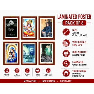 Pack Of 6 Laminated A4 Wall Posters | Spiritual, Motivational & Inspirational Designs | 250 GSM Photo Paper | Water-Resistant | Double-Sided Tape (F39056) Pack Of 6 Laminated A4 Wall Posters | Spiritual, Motivational & Inspirational Designs | 250 GSM Photo Paper | Water-Resistant | Double-Sided Tape (F39056)