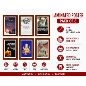 Pack Of 6 Laminated A4 Wall Posters | Spiritual, Motivational & Inspirational Designs | 250 GSM Photo Paper | Water-Resistant | Double-Sided Tape (F39144) Pack Of 6 Laminated A4 Wall Posters | Spiritual, Motivational & Inspirational Designs | 250 GSM Photo Paper | Water-Resistant | Double-Sided Tape (F39144)