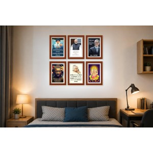 Pack Of 6 Laminated A4 Wall Posters | Spiritual, Motivational & Inspirational Designs | 250 GSM Photo Paper | Water-Resistant | Double-Sided Tape (F39344)