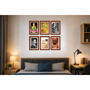 Pack Of 6 Laminated A4 Wall Posters | Spiritual, Motivational & Inspirational Designs | 250 GSM Photo Paper | Water-Resistant | Double-Sided Tape (F39305)