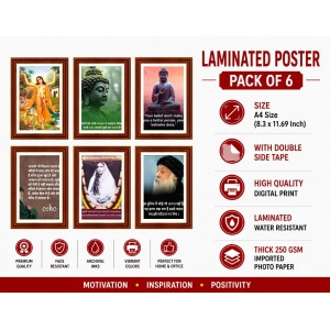 Pack Of 6 Laminated A4 Wall Posters | Spiritual, Motivational & Inspirational Designs | 250 GSM Photo Paper | Water-Resistant | Double-Sided Tape (F39018) Pack Of 6 Laminated A4 Wall Posters | Spiritual, Motivational & Inspirational Designs | 250 GSM Photo Paper | Water-Resistant | Double-Sided Tape (F39018)