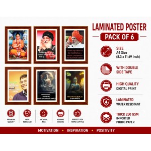 Pack Of 6 Laminated A4 Wall Posters | Spiritual, Motivational & Inspirational Designs | 250 GSM Photo Paper | Water-Resistant | Double-Sided Tape (F39077) Pack Of 6 Laminated A4 Wall Posters | Spiritual, Motivational & Inspirational Designs | 250 GSM Photo Paper | Water-Resistant | Double-Sided Tape (F39077)