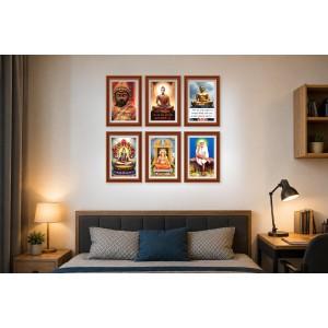 Pack Of 6 Laminated A4 Wall Posters | Spiritual, Motivational & Inspirational Designs | 250 GSM Photo Paper | Water-Resistant | Double-Sided Tape (F39024)
